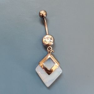 Moonstone bellybutton ring